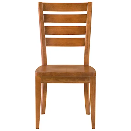 Low Side Chair with Ladderback Design